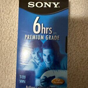 NWT Sealed Sony VHS T-120 Standard Grade 5 Pack 6 Hour Tapes High Durability